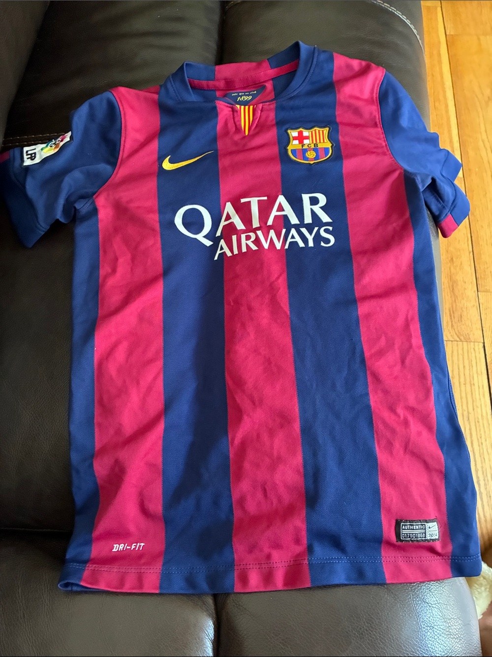 Nike Kids FC Barcelona Blue & Red Stripe Soccer Jersey